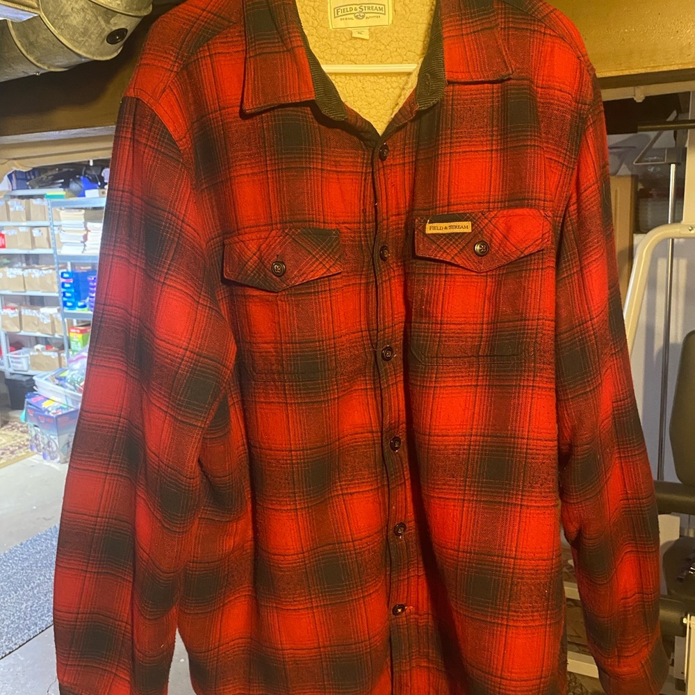 Field & Stream Red Black Plaid Jacket